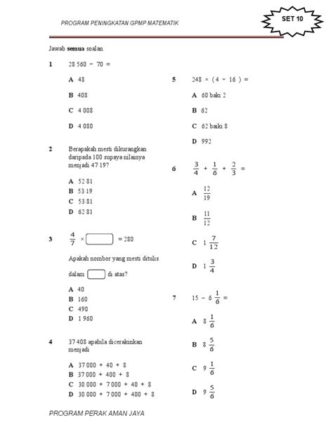 Contoh Soalan Matematik Tingkatan 5 Dan Jawapan Image