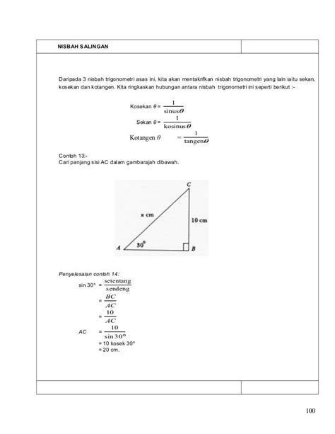 Contoh Soalan Nisbah Trigonometri Image