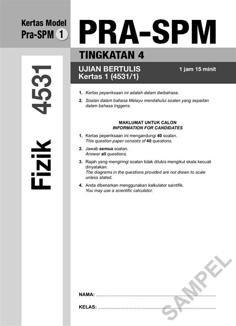 Soalan Peperiksaan Pertengahan Tahun Fizik Tingkatan 4 Kssm Image